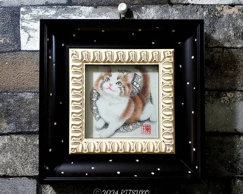 【手描き原画】迫力あるヒョウのボールペン画 (額付き) 手描き原画】迫力あるヒョウのボールペン画 (額付き) 手描き原画】迫力