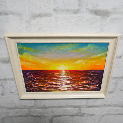 油絵 油彩 油彩画 絵 絵画【朝日に輝く海】 絵画 HR 通販 油絵 油彩 油彩画 絵 絵画【朝日に輝く海】 絵画 HR 通販