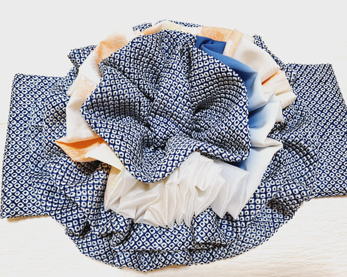 ワンタッチ帯 くらわんローズ 青紺鹿子3 浴衣帯 作り帯 簡単帯 浴衣