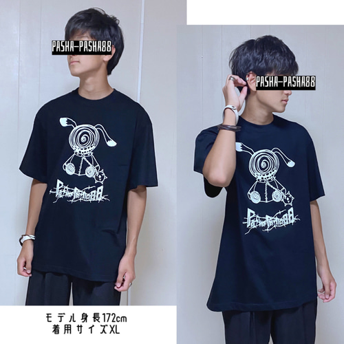 病みかわいい 地雷 サブカル地雷 Tシャツ ブラック 黒 赤 レッド