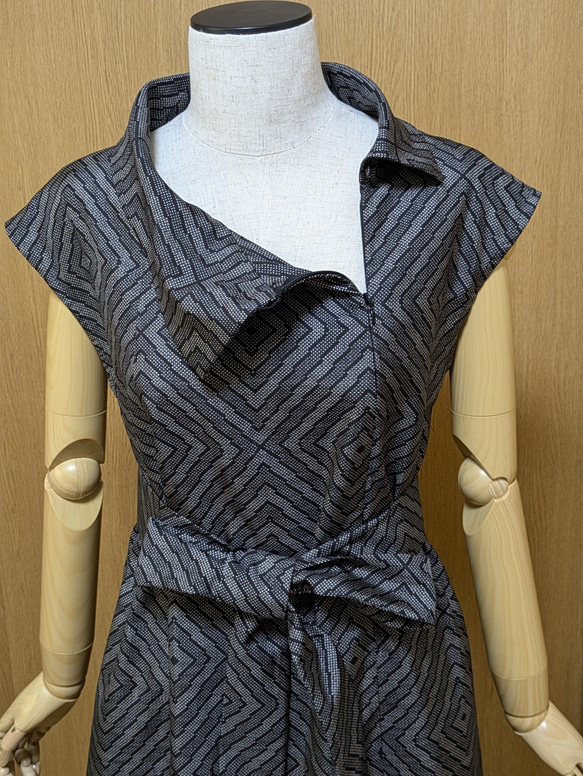 SOLD　着物リメイク　ワンピース　大島紬　M〜L 