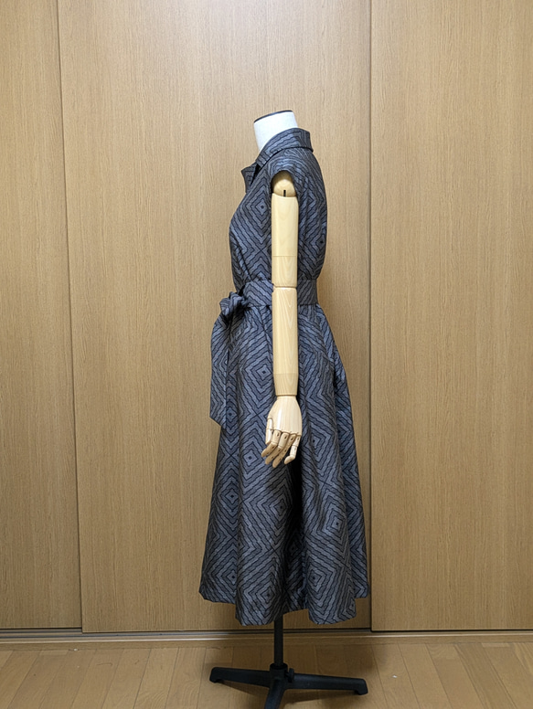 SOLD　着物リメイク　ワンピース　大島紬　M〜L 