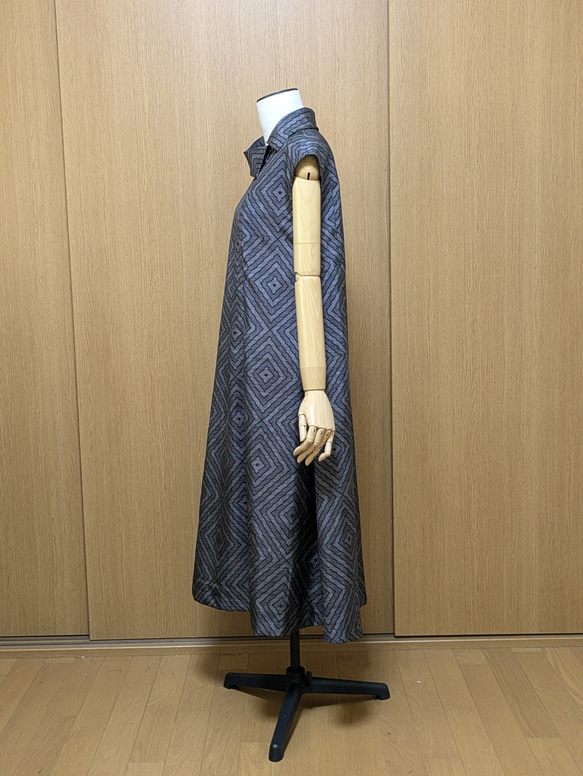 SOLD　着物リメイク　ワンピース　大島紬　M〜L 