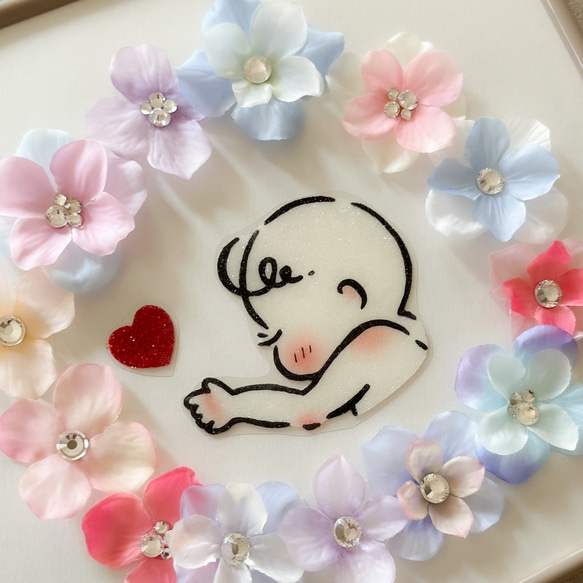 【横顔ベビー】マタニティフォトシール、マタニティシール、繰り返し貼れるボディジュエリーシール、M190 9枚目の画像