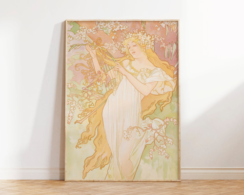 ミュシャ 絵画 ポスター（大） アルフォンス・ミュシャ花 ジクレーポスター