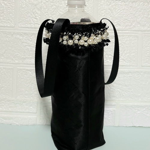 ペットボトルカバー　ミニ　花柄パープル　ハンドメイド 保冷ペットボトルカバー ペットボトルケース ペットボトル