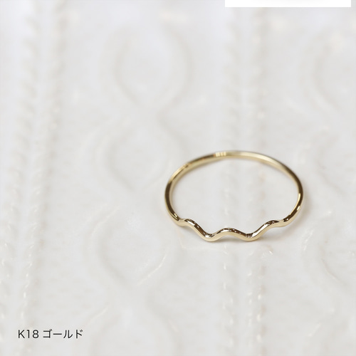 極細リング【nami】指輪 18金 ピンクゴールド プラチナ 華奢 細身 0号