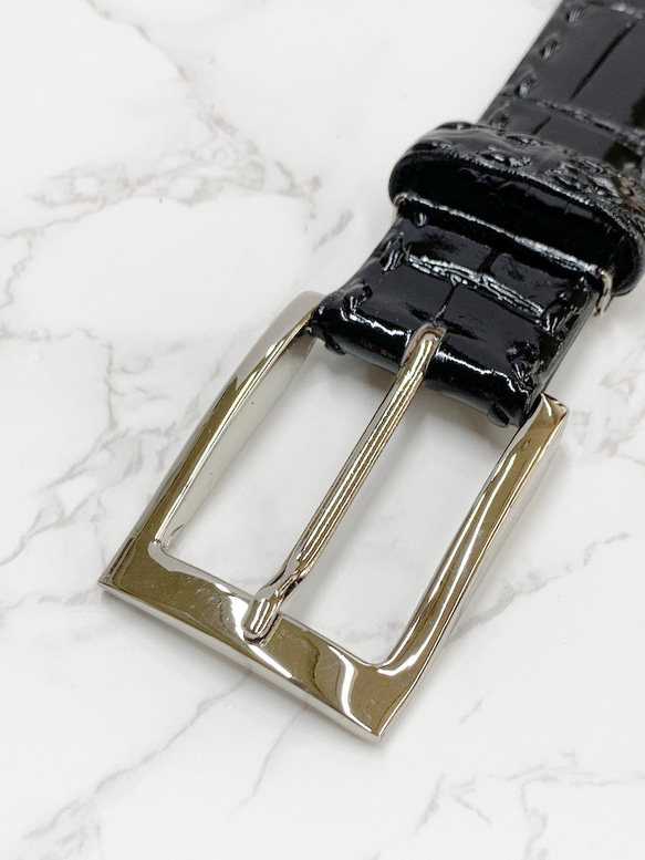日本製　クロコダイル　手縫い　L L サイズ　ハンドステッチ　ベルト　３５㎜巾　上質　エキゾチックレザー 画像参照