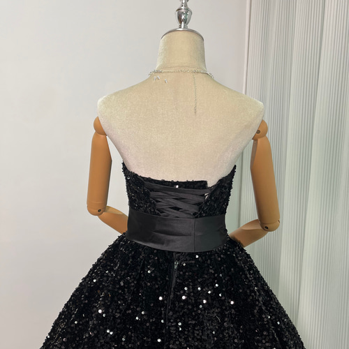 送料無料！カラードレス ブラック グラデーションドレス キラキラ  