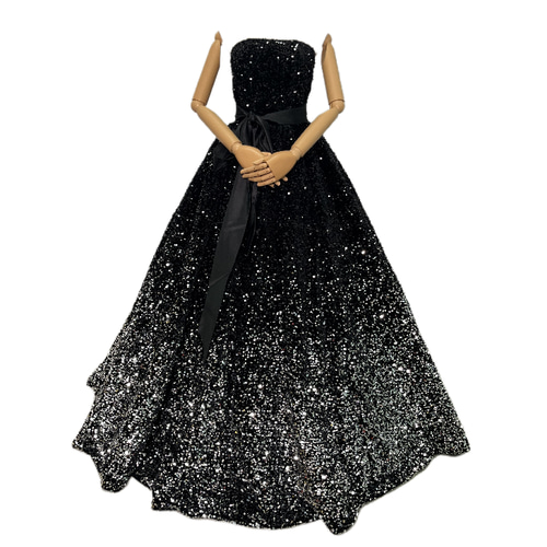 送料無料！カラードレス ブラック グラデーションドレス キラキラ  