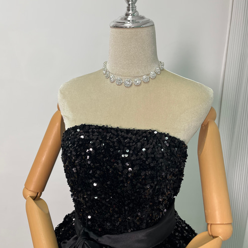 送料無料！カラードレス ブラック グラデーションドレス キラキラ  