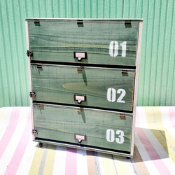 送料込】☆カントリー風 マルチミニラック(アクア) 棚・シェルフ