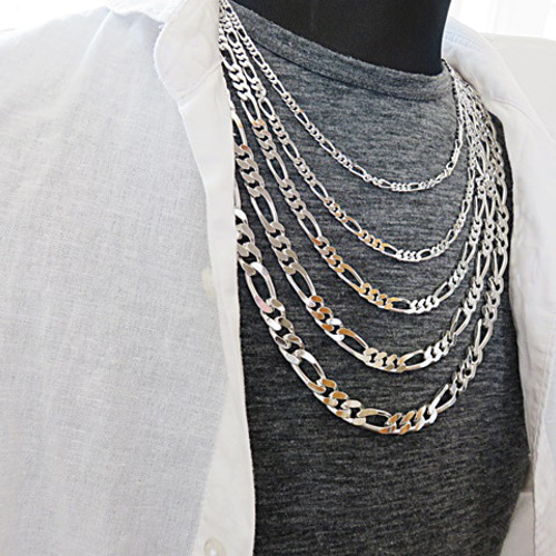 フィガロチェーン 10mm 50cmシルバー925 チェーン ネックレス