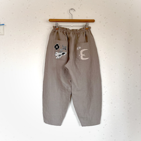 ミナペルホネン　 circleポケット　アップリケバルーンパンツ ミナペルホネン home circleポケット アップリケバルーンパンツ
