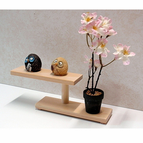 大きな木製花台　飾り台 桧(ひのき) 飾り台・花台2段D / 木製雑貨 その他インテリア雑貨