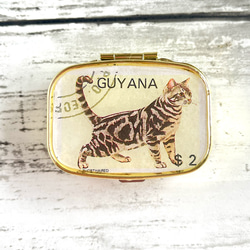 〔ピルケース〕おしゃれでかわいい！持ち運びしやすい外国切手のケース（アメリカンショートヘア）ラッピング無料！プレゼントに 12枚目の画像