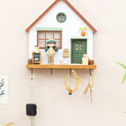 玄関の壁の鍵収納棚、かわいいフランスクローゼットの側面フック