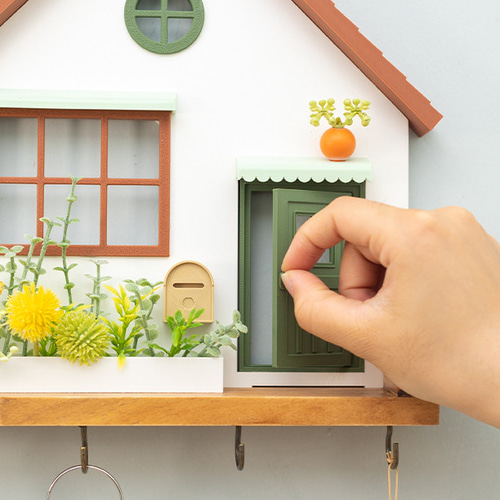 玄関の壁の鍵収納棚、かわいいフランスクローゼットの側面フック