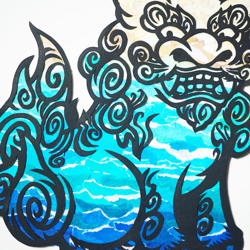 ちぎり絵×切り絵】nami-oto -波音- 原画アート2枚セット 沖縄