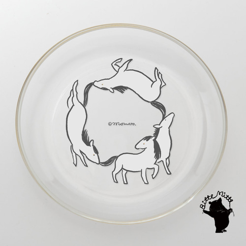 ケーキ皿 小皿 ガラス製 馬 動物 かわいい 中皿 Case garden 通販