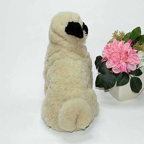 アンティークヴィンテージ　パグ　ぬいぐるみ パグ犬 ヴィンテージ vintage ハンドメードアート リアルファー