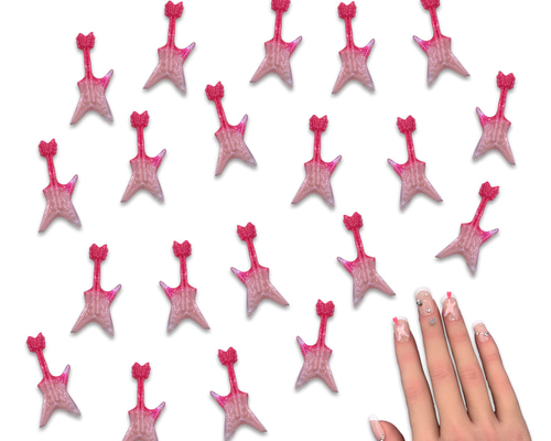 ネイルパーツ 楽器 15mm ピンク 混色 ギター グラデーション 音楽