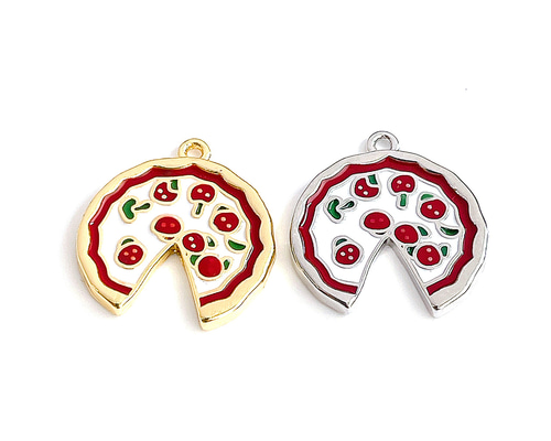 ejp804 【2個入り】ユニーク Pizza ピザモチーフ エポキシチャーム
