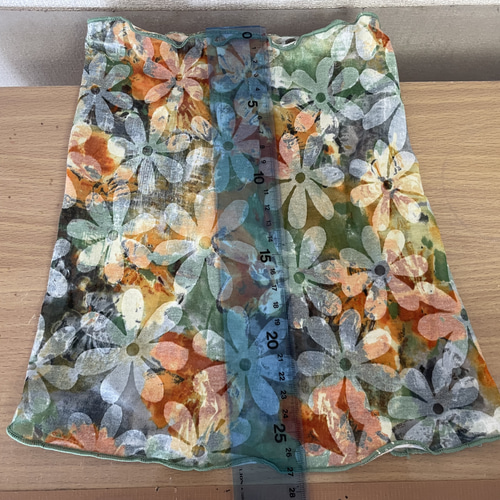 フランス生地カラフルドット&花柄レースハンドメイドネックウォーマー  