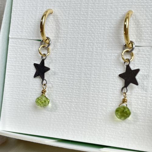 86 Gold×Silver ペリドット×スター /イヤリング ピアス 86 Gold×Silver ペリドット×スター /イヤリング ピアス
