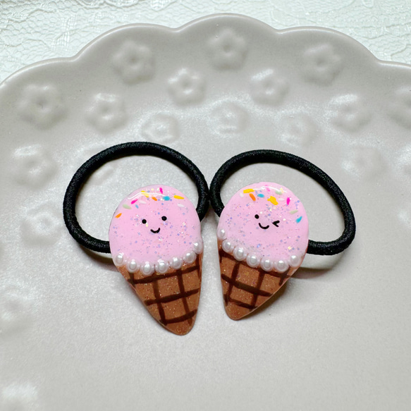 アイスクリームちゃん キッズヘアゴム ヘアゴム ミスズメイド