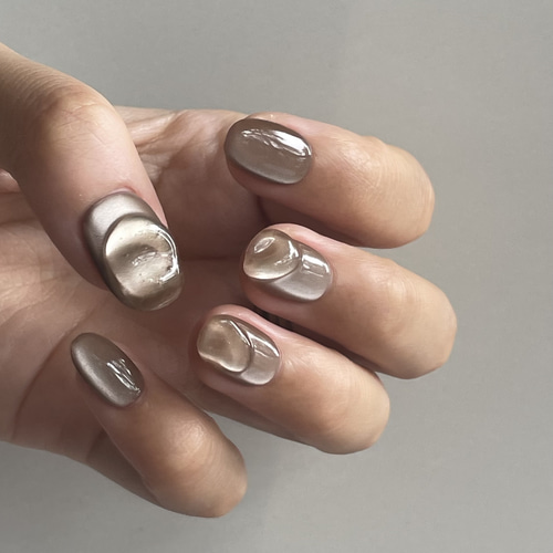 1番人気】うるぷるベージュマグネット ネイルチップ ネイルチップ