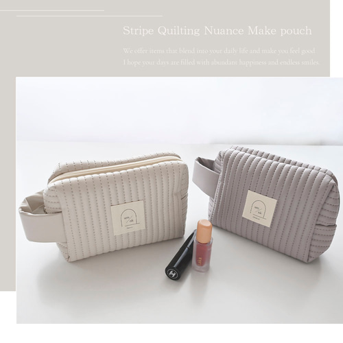 名入れ タグ 【 キルティング メイクポーチ A 】 ポーチ キルト ヌビ