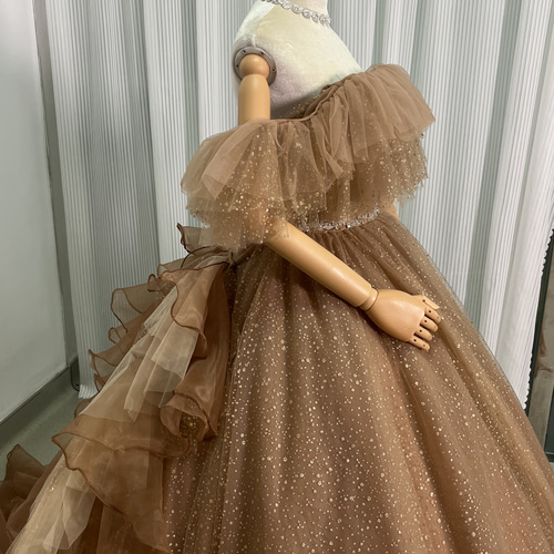 グリッターフリルカラードレス カラードレス 寒色系グリッタードレス キラキラ フリル チュール