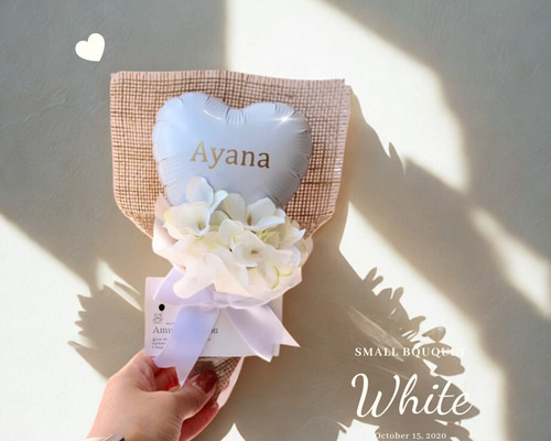 ブーケNo.78♥ホワイトスモールブーケ 卒業式 卒部式 ミニブーケ