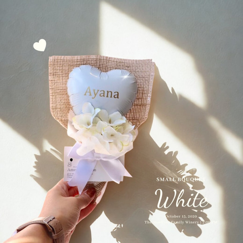 ブーケNo.78♥ホワイトスモールブーケ 卒業式 卒部式 ミニブーケ