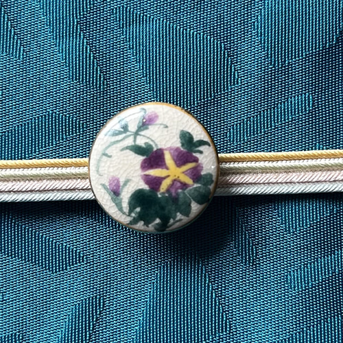 昭和レトロモダンビンテージコレクション帯留め6個(新品未使用) ビンテージ素材のレトロモダンなお花の帯留め「ロンド・ノアール