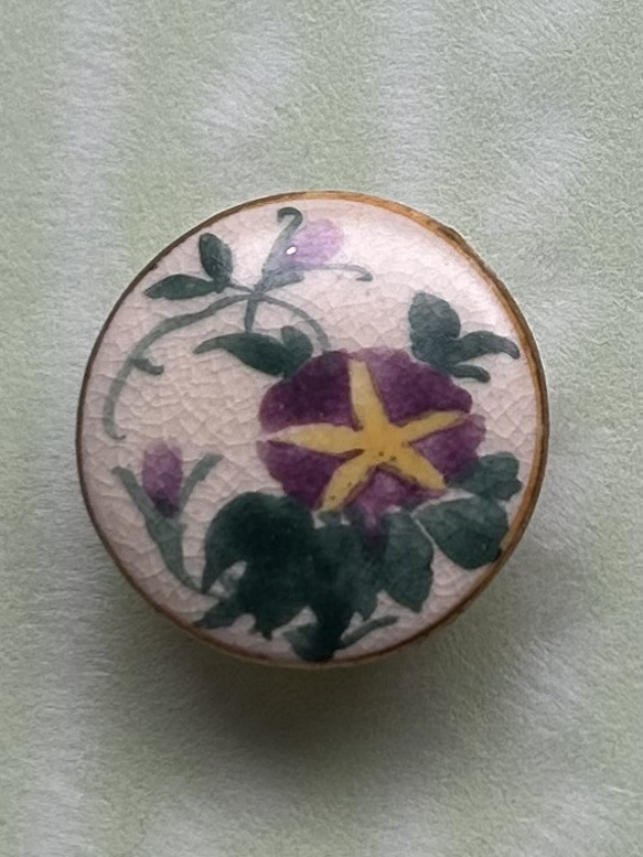 昭和レトロモダンビンテージコレクション帯留め6個(新品未使用) ビンテージ素材のレトロモダンなお花の帯留め「ロンド・ノアール