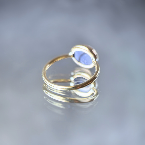 【受注製作】青紫のアイオライト リング（真鍮・シルバー） 6枚目の画像