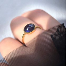 【受注製作】青紫のアイオライト リング（真鍮・シルバー） 13枚目の画像