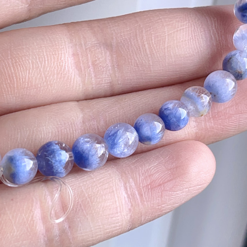 天然無処理 デュモルチェライトブレスレット No453 ブレスレット