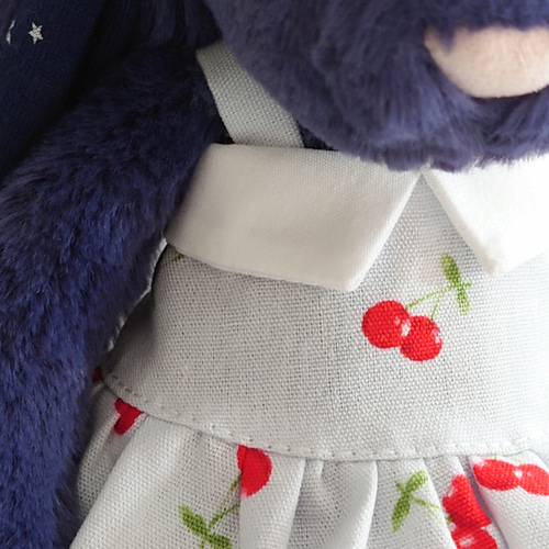 ◇つやつやチェリーの襟つきワンピース*ぬいぐるみ服ジェリーキャット