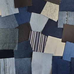 デニムパッチワーク　グラニーバッグL 3枚目の画像