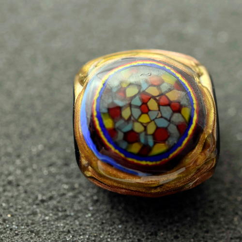 創作作家一点物 ガラス帯留め（Y1895-450 ） とんぼ玉 glass beads