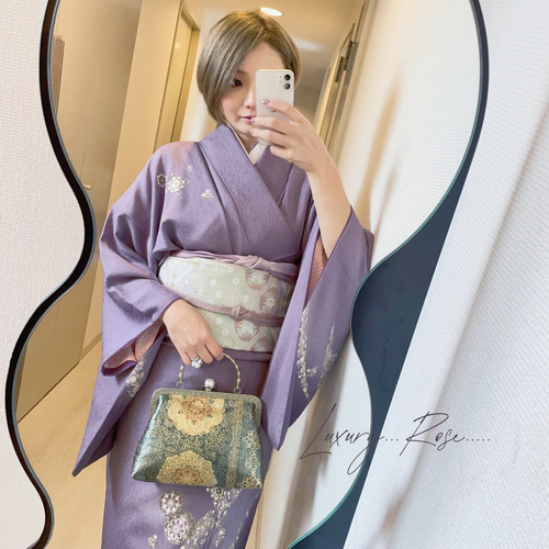 再販なし1点物希少な箔加工♡格の高い濃密刺繍の最高級西陣帯地！上品  