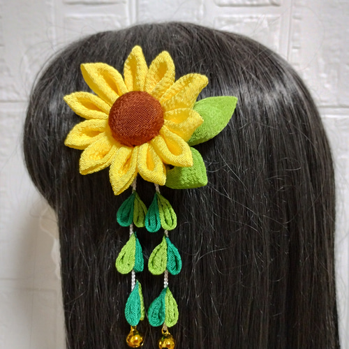 浴衣髪飾り 浴衣ヘアアクセサリー ひまわり髪飾り ひまわりヘア