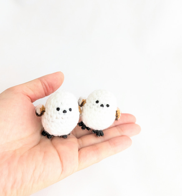 あみぐるみ　シマエナガ　【受注製作になります】 受注制作】小さなシマエナガのあみぐるみ あみぐるみ ainote 通販