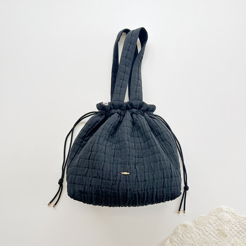 アンティークキルトリメイク巾着トートバッグ マザーズフラワー