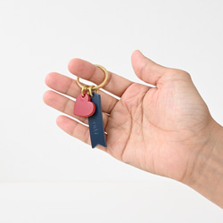 名入れが出来る♪イタリア産レザー6色から組み合わせを楽しむ真鍮リングのキーホルダー 13枚目の画像