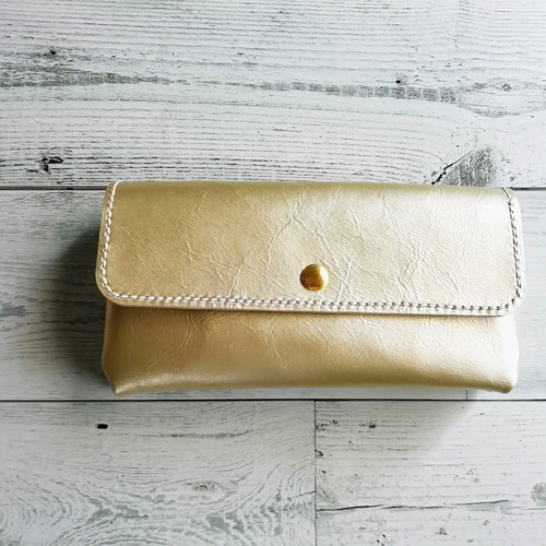 長財布（シャンパンゴールド） ポーチのようなふっくら長財布 ミニ