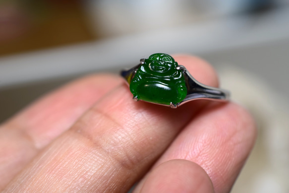 ミャンマー産天然本翡翠 リング シルバー925 ミャンマー産天然本翡翠 リング シルバー925 ミャンマー産天然本